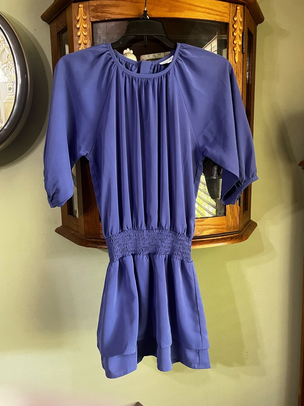 Girls PLEAT Periwinkle Purple Drop Waist Dress Size 10